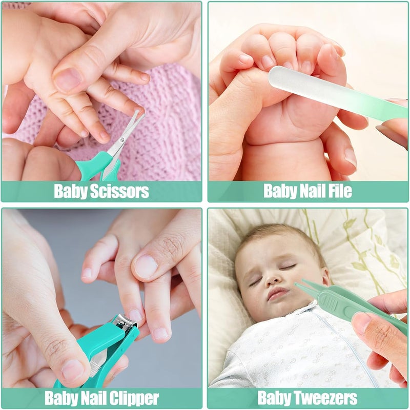 POPYJAN Baby Healthcare and Grooming Kit for Newborn Kids, 24PCS Upgraded Safety Baby Care Kit, Newborn Nursery Health Care Set, Baby Care Products (Green) - Image 3